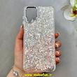 قاب گوشی Galaxy A12 / M12 سامسونگ اورجینال فانتزی برجسته رزینی لنز کرومی طرح شاین نقره ای کد 103450