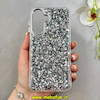 قاب گوشی Galaxy A17 سامسونگ اورجینال فانتزی برجسته رزینی لنز کرومی طرح شاین مشکی کد 103457