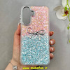 قاب گوشی Galaxy A17 سامسونگ اورجینال فانتزی برجسته رزینی لنز کرومی طرح شاین پاپیونی کد 103460