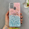 قاب گوشی Galaxy A21S سامسونگ اورجینال فانتزی برجسته رزینی لنز کرومی طرح شاین پاپیونی کد 103472