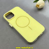 قاب گوشی iPhone 13 / iPhone 14 آیفون اورجینال Q SERIES براق دوتیکه مگ سیف دار زرد کد 103586