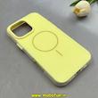 قاب گوشی iPhone 16 Pro Max آیفون اورجینال Q SERIES براق دوتیکه مگ سیف دار زرد کد 103596