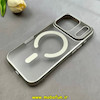 قاب گوشی iPhone 17 Pro آیفون طلقی اورجینال Unique Case طرح مگ سیف مات نقره ای کد 103854