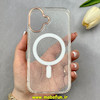 قاب گوشی iPhone 16 آیفون شفاف شاین لنز کرومی مگ سیف دار اورجینال Unique Case کد 103848