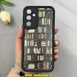 قاب گوشی Galaxy A16 سامسونگ سیلیکونی Solid فانتزی چاپی محافظ لنزدار درجه یک طرح کتابخانه مشکی کد 103628