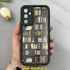 قاب گوشی Galaxy A34 سامسونگ سیلیکونی Solid فانتزی چاپی محافظ لنزدار درجه یک طرح کتابخانه مشکی کد 103639