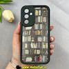 قاب گوشی Galaxy A54 سامسونگ سیلیکونی Solid فانتزی چاپی محافظ لنزدار درجه یک طرح کتابخانه مشکی کد 103645