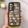 قاب گوشی Galaxy S23 FE سامسونگ سیلیکونی Solid فانتزی چاپی محافظ لنزدار درجه یک طرح کتابخانه مشکی کد 103654