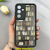 قاب گوشی Galaxy S24 FE سامسونگ سیلیکونی Solid فانتزی چاپی محافظ لنزدار درجه یک طرح کتابخانه مشکی کد 103655