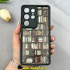 قاب گوشی Galaxy S25 Ultra سامسونگ سیلیکونی Solid فانتزی چاپی محافظ لنزدار درجه یک طرح کتابخانه مشکی کد 103657