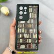 قاب گوشی Galaxy S22 Ultra سامسونگ سیلیکونی Solid فانتزی چاپی محافظ لنزدار درجه یک طرح کتابخانه مشکی کد 103659