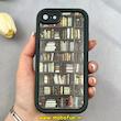 قاب گوشی iPhone 7 / iPhone 8 / iPhone SE 2020 / iPhone SE 2022 آیفون سیلیکونی Solid فانتزی چاپی محافظ لنزدار درجه یک طرح کتابخانه مشکی کد 103661