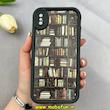 قاب گوشی iPhone XS Max آیفون سیلیکونی Solid فانتزی چاپی محافظ لنزدار درجه یک طرح کتابخانه مشکی کد 103665