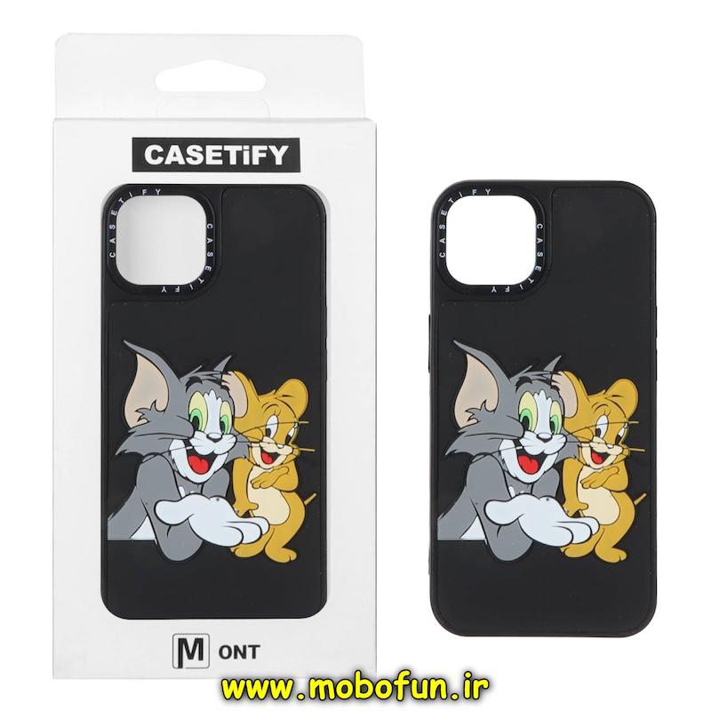 قاب گوشی iPhone 13 / iPhone 14 آیفون سیلیکونی سخت سه بعدی برجسته Casetify موش و گربه کد 94137