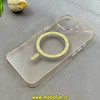 قاب گوشی iPhone 13 / iPhone 14 آیفون فول طلقی مگ سیف دار طرح طلقی شیشه ای شاین زیرباز شفاف کد 104318