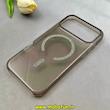 قاب گوشی iPhone 17 Pro Max آیفون فول طلقی مگ سیف دار طرح طلقی شیشه ای شاین زیرباز شفاف کد 104328