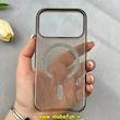 قاب گوشی iPhone 17 Pro آیفون فول طلقی مگ سیف دار طرح طلقی شیشه ای شاین زیرباز شفاف کد 104332