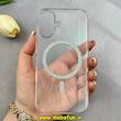 قاب گوشی iPhone 16 آیفون فول طلقی مگ سیف دار طرح طلقی شیشه ای شاین زیرباز شفاف کد 104338
