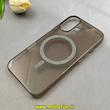 قاب گوشی iPhone 16 آیفون فول طلقی مگ سیف دار طرح طلقی شیشه ای شاین زیرباز شفاف کد 104340