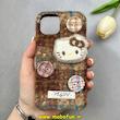 قاب گوشی iPhone 15 آیفون اورجینال دکمه ای طرح کیتی برجسته کاموایی لاکچری HARD کد 104245