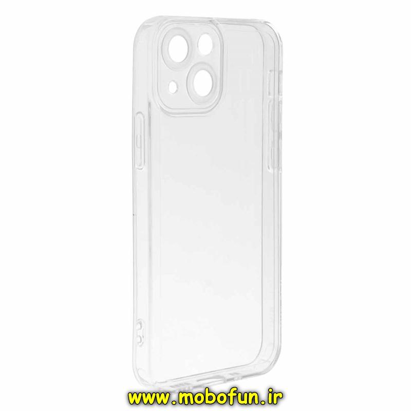 قاب گوشی iPhone 13 Mini آیفون طرح ژله ای شفاف بی رنگ SPACE ایربگ دار محافظ لنز دار کد 94160
