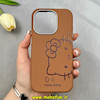 قاب گوشی iPhone 15 Pro آیفون لدر دیزاین SOFT Lether Design فانتزی سیلیکونی طرح چرمی کیتی کد 104313