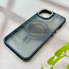 قاب گوشی iPhone 13 / iPhone 14 / iPhone 16e آیفون شیشه ای مگ سیف دار مگنتی اورجینال Unique Case لنز فلزی مشکی خاکستری کد 104356