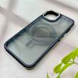 قاب گوشی iPhone 13 / iPhone 14 / iPhone 16e آیفون شیشه ای مگ سیف دار مگنتی اورجینال Unique Case لنز فلزی مشکی خاکستری کد 104356