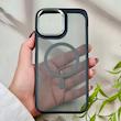 قاب گوشی iPhone 13 Pro Max آیفون شیشه ای مگ سیف دار مگنتی اورجینال Unique Case لنز فلزی مشکی خاکستری کد 104359