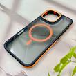 قاب گوشی iPhone 16 Pro Max آیفون شیشه ای مگ سیف دار مگنتی اورجینال Unique Case لنز فلزی مشکی نارنجی کد 104361