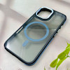 قاب گوشی iPhone 16 آیفون شیشه ای مگ سیف دار مگنتی اورجینال Unique Case لنز فلزی مشکی آبی کد 104381