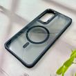 قاب گوشی Galaxy S24 FE سامسونگ شیشه ای مگ سیف دار مگنتی اورجینال Unique Case لنز فلزی مشکی کد 104385