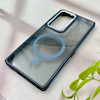 قاب گوشی Galaxy S25 Ultra سامسونگ شیشه ای مگ سیف دار مگنتی اورجینال Unique Case لنز فلزی مشکی آبی کد 104390