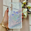 قاب گوشی Galaxy A16 سامسونگ طلقی شفاف هولوگرامی طرح سه بعدی قلبی گل لاله کد 104420