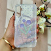 قاب گوشی Galaxy A25 سامسونگ طلقی شفاف هولوگرامی طرح سه بعدی قلبی گل لاله کد 104421
