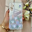 قاب گوشی Galaxy A25 سامسونگ طلقی شفاف هولوگرامی طرح سه بعدی قلبی گل لاله کد 104422
