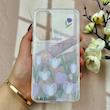 قاب گوشی Galaxy A55 سامسونگ طلقی شفاف هولوگرامی طرح سه بعدی قلبی گل لاله کد 104450