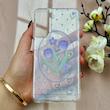قاب گوشی Galaxy S21 FE سامسونگ طلقی شفاف هولوگرامی طرح سه بعدی قلبی گل لاله کد 104458