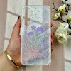 قاب گوشی Galaxy S24 FE سامسونگ طلقی شفاف هولوگرامی طرح سه بعدی قلبی گل لاله کد 104467