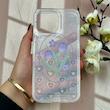 قاب گوشی iPhone 14 Pro Max آیفون طلقی شفاف هولوگرامی طرح سه بعدی قلبی گل لاله کد 104497