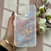 قاب گوشی iPhone 14 Pro Max آیفون طلقی شفاف هولوگرامی طرح سه بعدی قلبی پروانه کد 104499