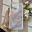 قاب گوشی iPhone 15 Pro Max آیفون طلقی شفاف هولوگرامی طرح سه بعدی قلبی پروانه کد 104501