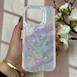 قاب گوشی iPhone 16 Pro آیفون طلقی شفاف هولوگرامی طرح سه بعدی قلبی گل لاله کد 104515