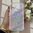 قاب گوشی iPhone 16 آیفون طلقی شفاف هولوگرامی طرح سه بعدی قلبی گل لاله کد 104517