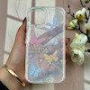 قاب گوشی iPhone 15 آیفون طلقی شفاف هولوگرامی طرح سه بعدی قلبی پروانه کد 104521