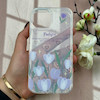 قاب گوشی iPhone 15 آیفون طلقی شفاف هولوگرامی طرح سه بعدی قلبی گل لاله کد 104525