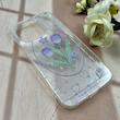 قاب گوشی iPhone 15 Pro آیفون طلقی شفاف هولوگرامی طرح سه بعدی قلبی گل لاله کد 104526