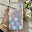 قاب گوشی iPhone 15 Pro آیفون طلقی شفاف هولوگرامی طرح سه بعدی قلبی گل لاله کد 104527