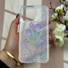 قاب گوشی iPhone 13 Pro آیفون طلقی شفاف هولوگرامی طرح سه بعدی قلبی گل لاله کد 104531