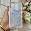 قاب گوشی iPhone 11 Pro آیفون طلقی شفاف هولوگرامی طرح سه بعدی قلبی گل لاله کد 104534